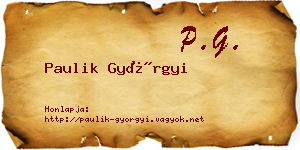 Paulik Györgyi névjegykártya
